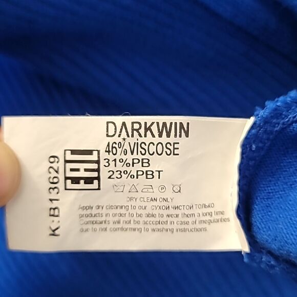 Darkwin Pullover Half Zip Electric Blue Sweater - Picture 11 of 11